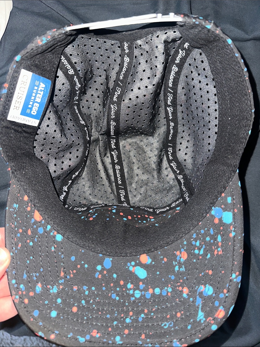 Alter Ego Running Black Cap with Pink & Blue Speckle - Picture 2 of 2
